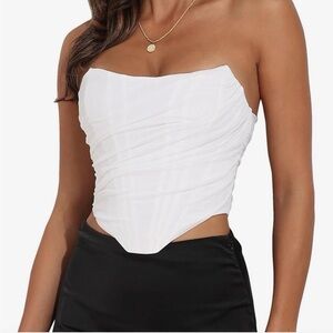 Elegant White Strapless Top